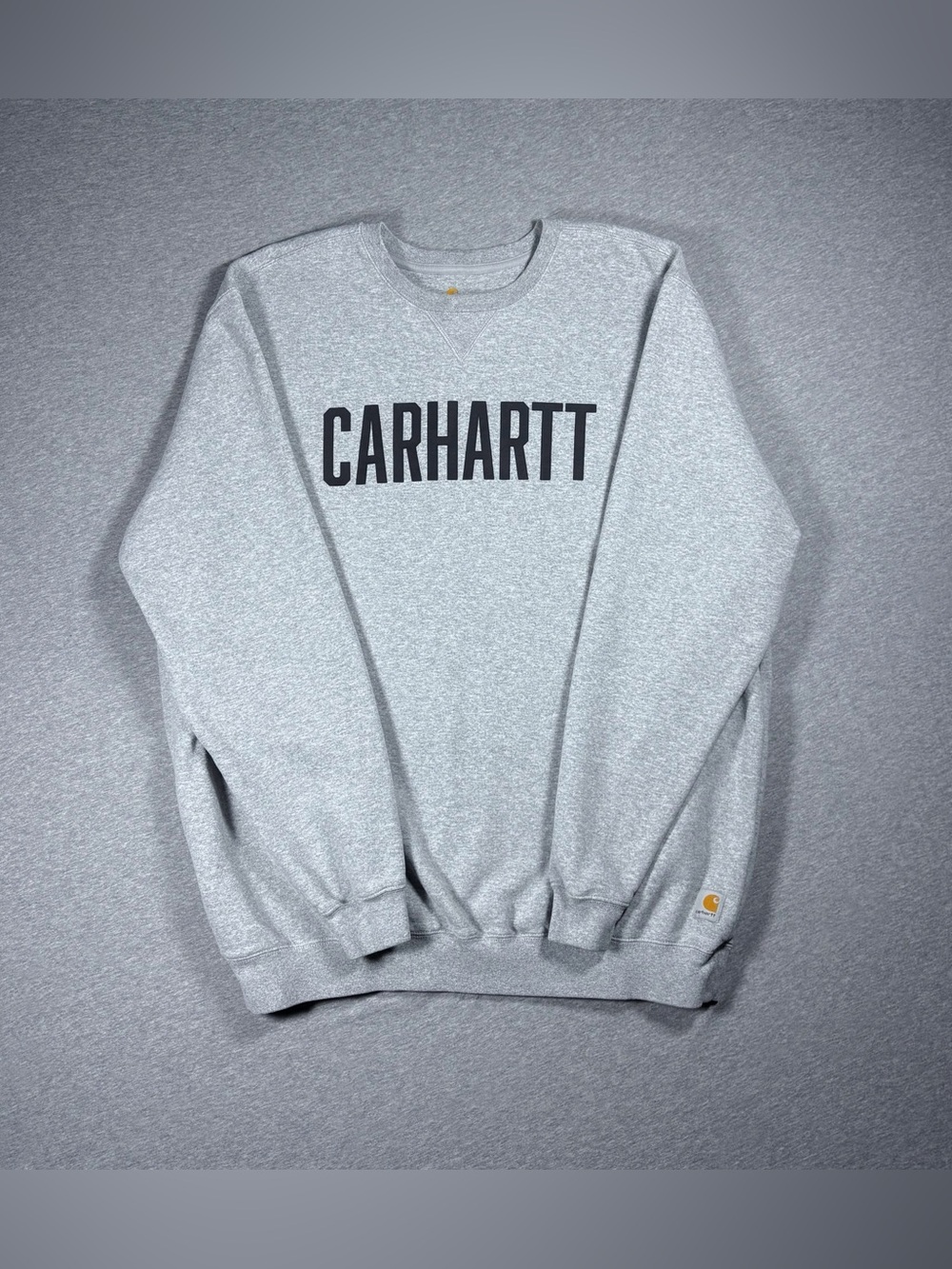 Carhartt Original Fit Crewneck Sweatshirt Heather Gray Mens 2XL Tall Logo